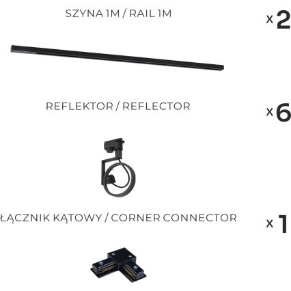 Zuma Line - Spot sur rail 6xGU10/15W/230V noir