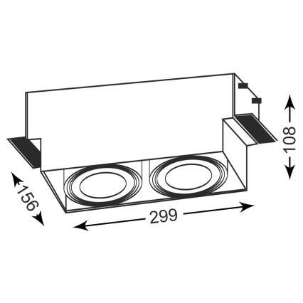 Zuma Line - Luminaire encastrable 2xGU10-AR111/15W/230V blanc