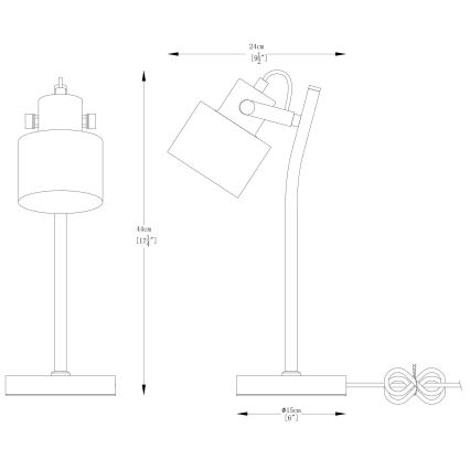 Zuma Line - Lampe de table 1xE27/40W/230V blanc
