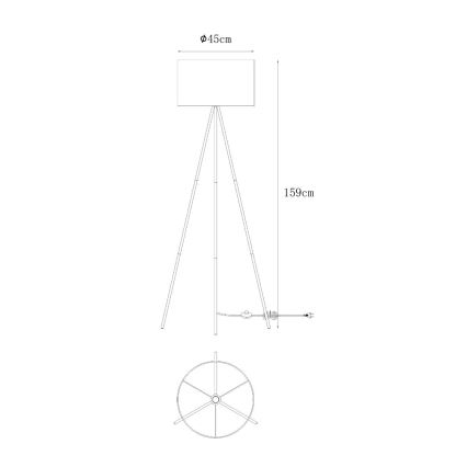 Zuma Line - Lampadaire 1xE27/40W/230V noir/doré