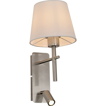 Zuma Line - Applique murale LED 1xE27/40W/230V + LED/2,5W chrome mat/blanc