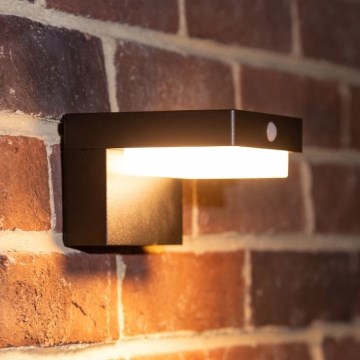Zuma Line - Applique murale solaire avec détecteur de mouvement et de crépuscule LED/4,5W/2000 mAh IP44 noir