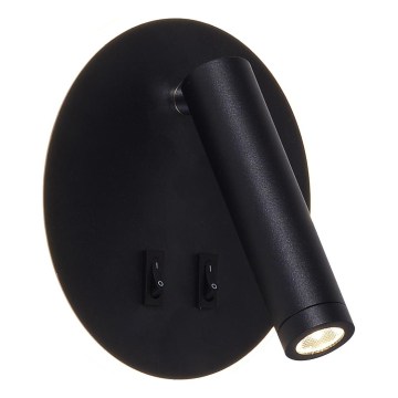 Zuma Line - Applique murale spot LED/5,5W/230V 4000K + LED/2,5W 3000K černá