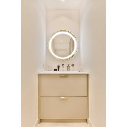 Zuma Line - Miroir mural de salle de bain avec rétro-éclairage LED/24W/230V 3000/4000/6000K d. 60 cm IP44 doré