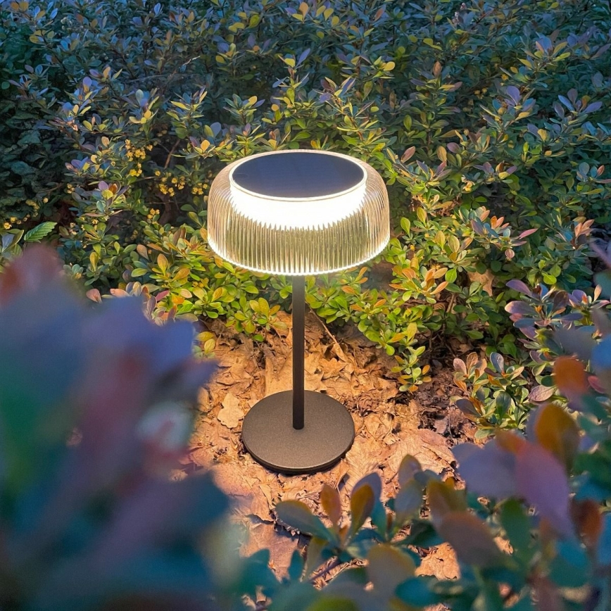 Zuma Line - Lampe de table solaire à intensité variable et rechargeable LED/2,5W/2000 mAh IP44 noir