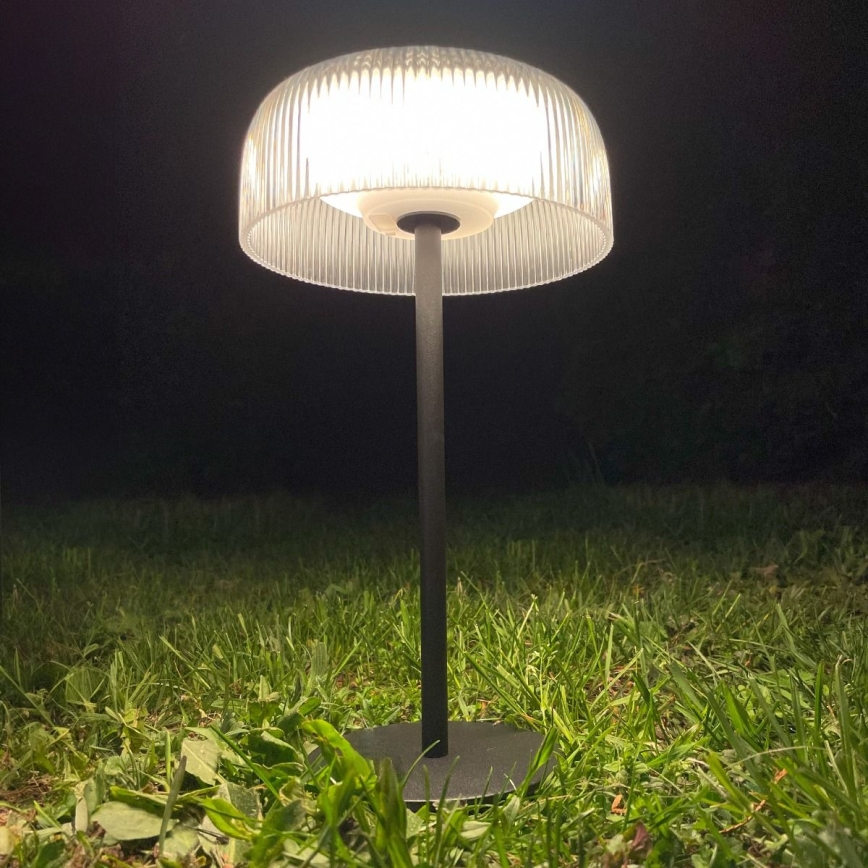 Zuma Line - Lampe de table solaire à intensité variable et rechargeable LED/2,5W/2000 mAh IP44 noir