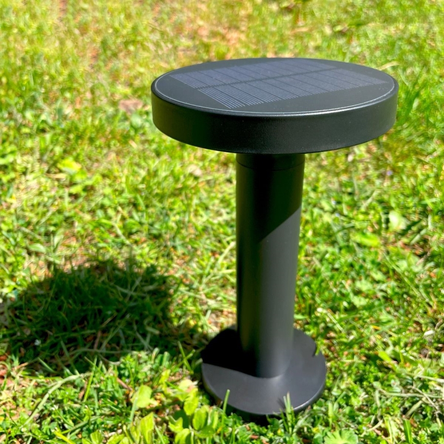 Zuma Line - Lampe de table solaire à intensité variable et rechargeable LED/2W/2000 mAh IP44 noir