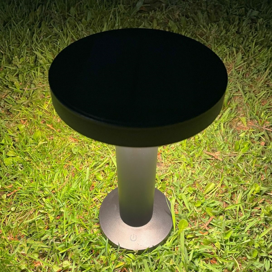 Zuma Line - Lampe de table solaire à intensité variable et rechargeable LED/2W/2000 mAh IP44 noir