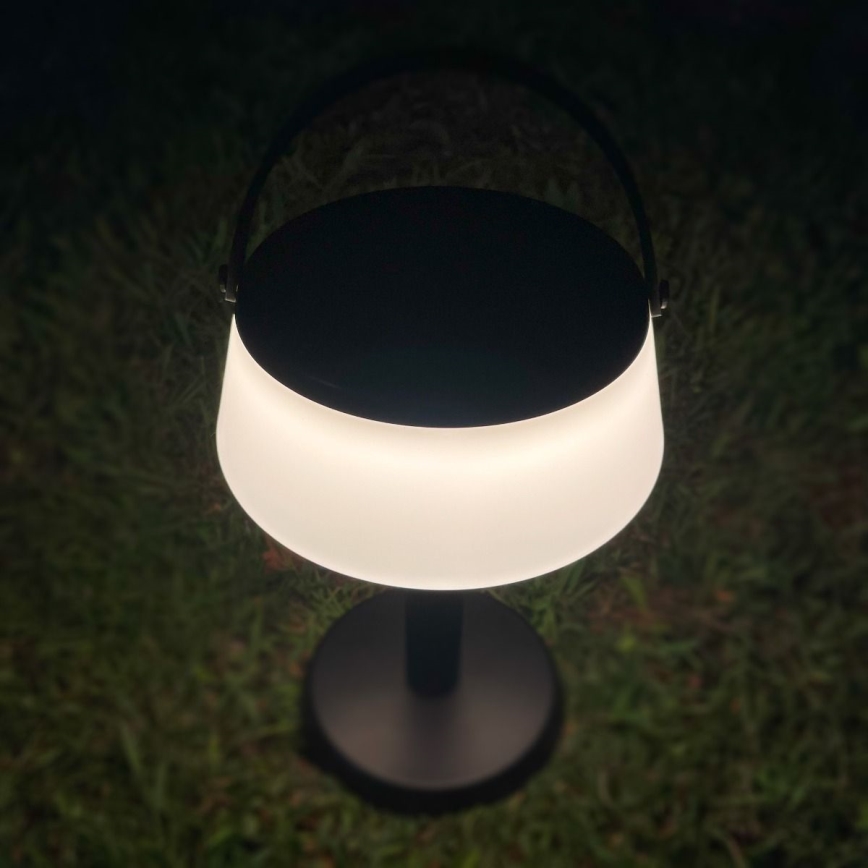 Zuma Line - Lampe de table solaire à intensité variable rechargeable LED/2,2W/2000 mAh IP44 noir