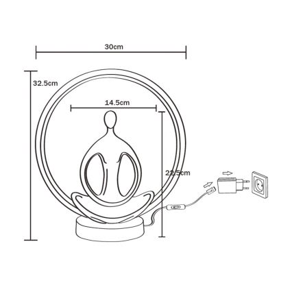 Zuma Line - Lampe de table LED/4W/5V noir/doré