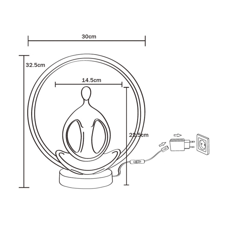 Zuma Line - Lampe de table LED/4W/5V noir/doré