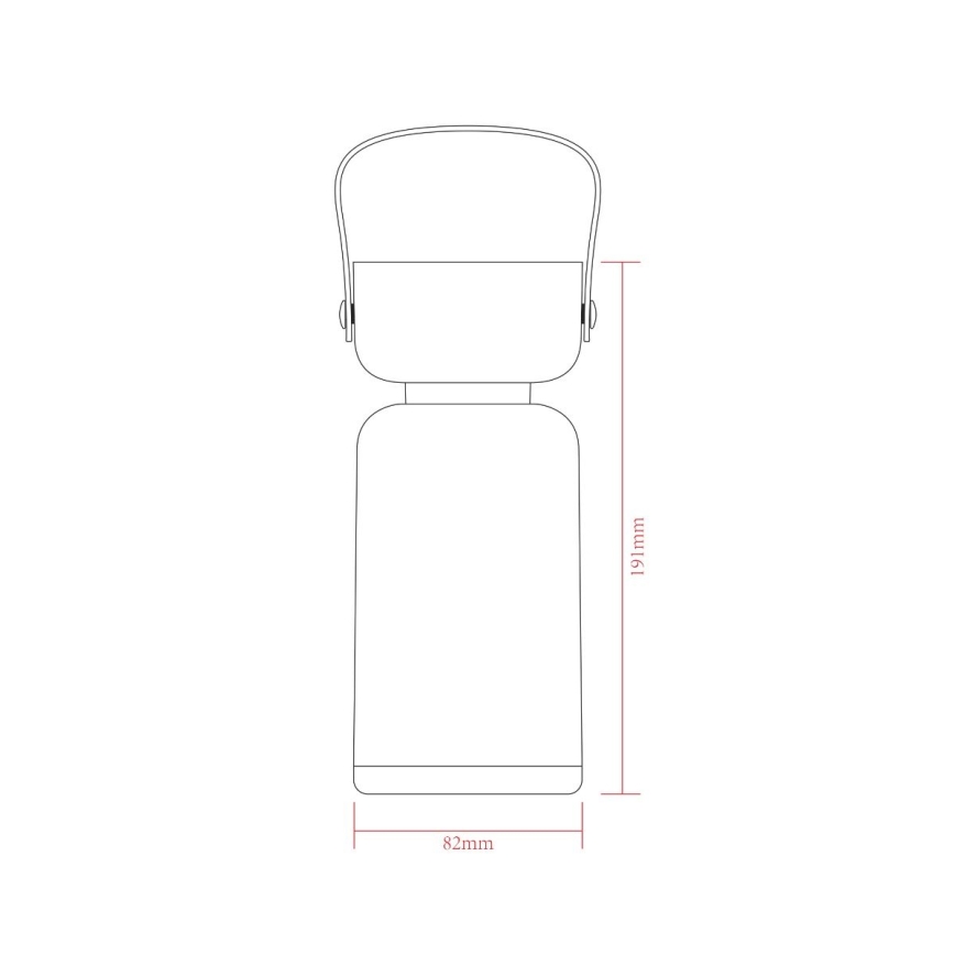 Zuma Line - Lampe de table à intensité variable et rechargeable LED/3W/1200 mAh 3000/4000/6500K IP44 marron