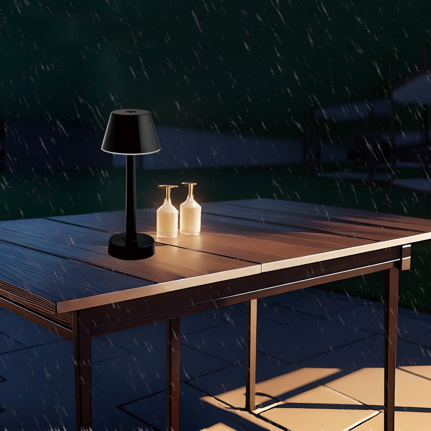 Zuma Line - Lampe de table RGBW à intensité variable et rechargeable LED/0,7W/1300 mAh IP44 noir