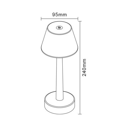 Zuma Line - Lampe de table RGBW à intensité variable et rechargeable LED/0,7W/1300 mAh IP44 noir