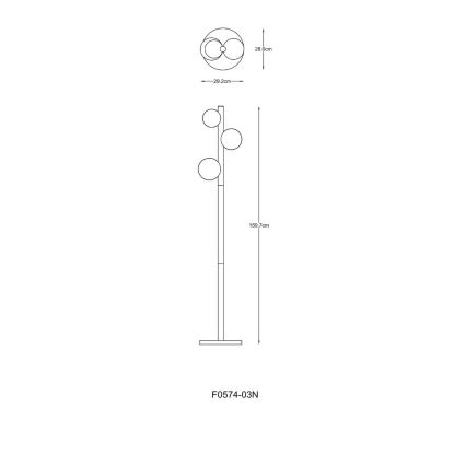 Zuma Line - Lampadaire 3xG9/33W/230V doré