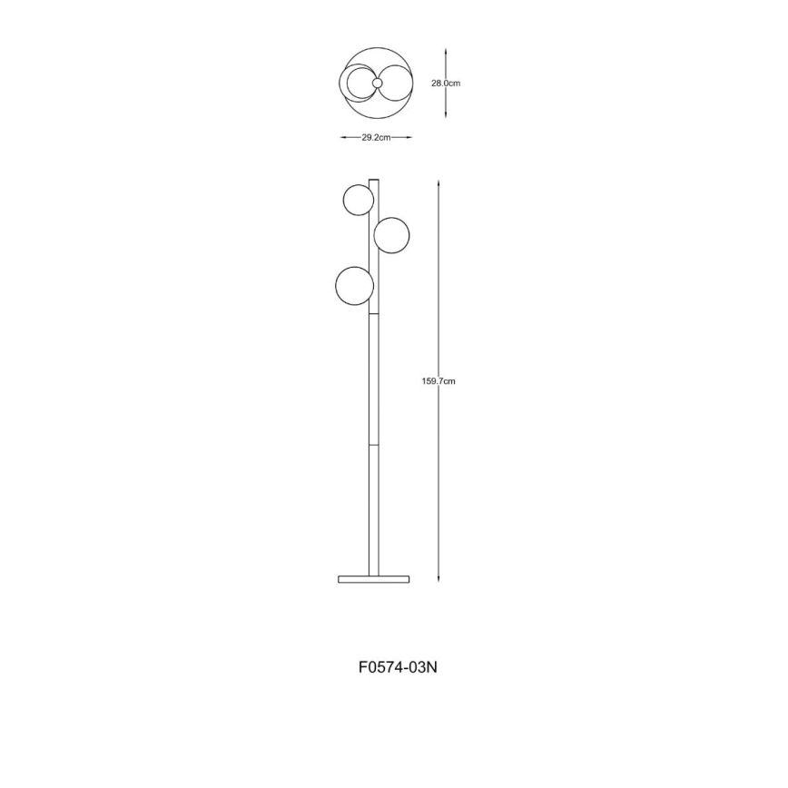 Zuma Line - Lampadaire 3xG9/33W/230V doré