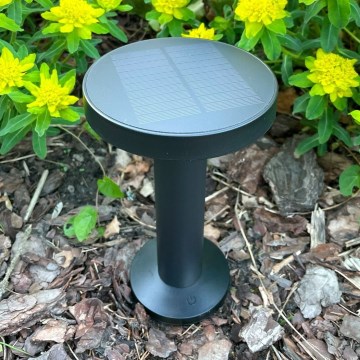 Zuma Line - Lampe de table solaire à intensité variable et rechargeable LED/2W/2000 mAh IP44 noir