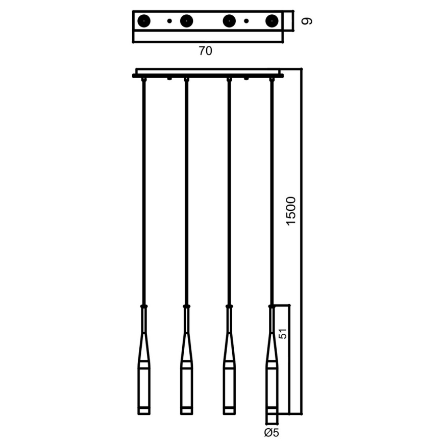 Zuma Line - Suspension filaire 4xG9/40W/230V