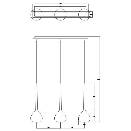 Zuma Line - Suspension filaire 3xE14/40W/230V