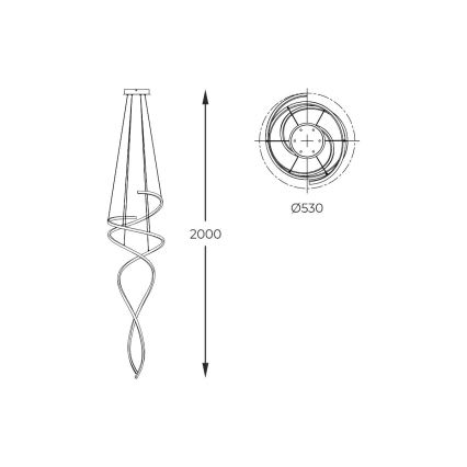 Zuma Line - Suspension filaire à intensité variable LED/68W/230V 3000/4000/6000K Rose doré + télécommande