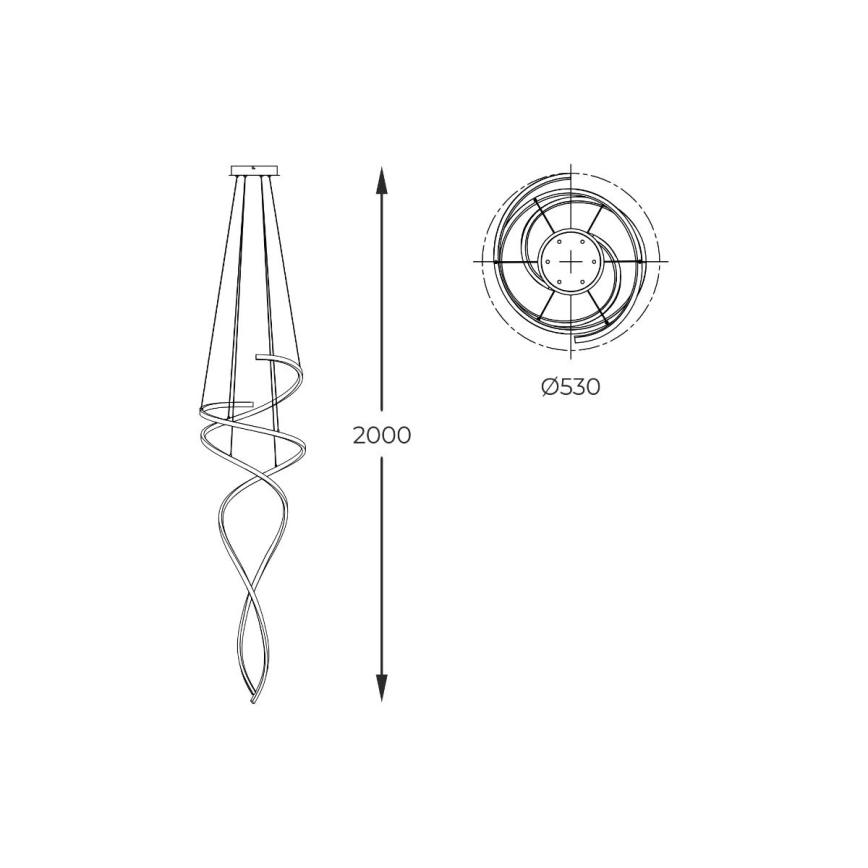 Zuma Line - Suspension filaire à intensité variable LED/68W/230V 3000/4000/6000K Rose doré + télécommande