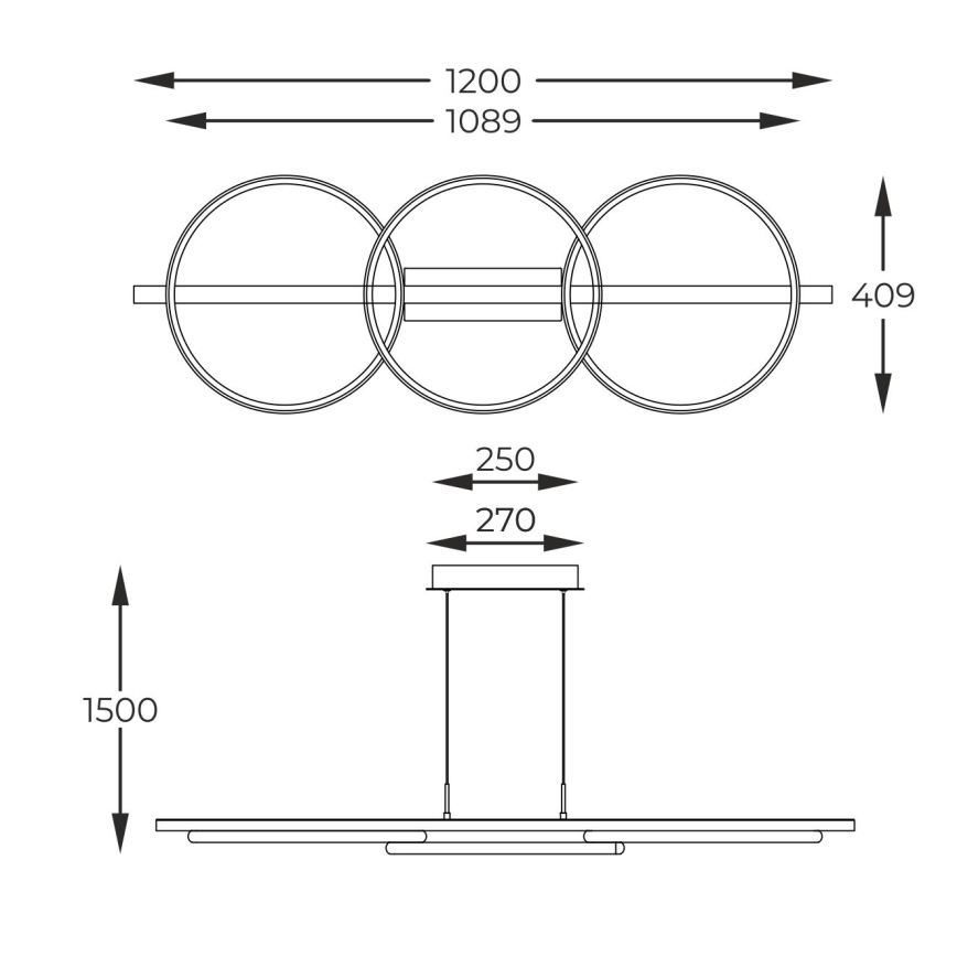 Zuma Line - Suspension filaire à intensité variable LED/35W/230V
