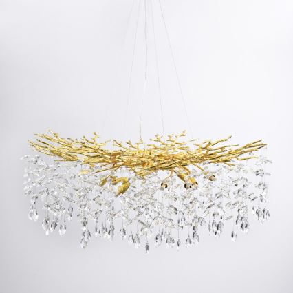 Zuma Line - Suspension sur câbles 14xG9/3,5W/230V Ø 100 cm dorée