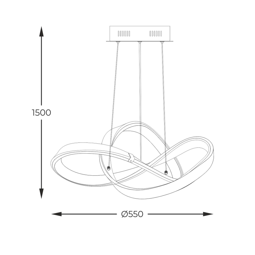 Zuma Line - Suspension filaire à intensité variable LED/44W/230V noir