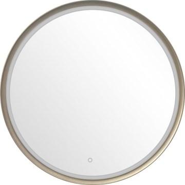 Zuma Line - Miroir mural de salle de bains rétroéclairé LED, 36 W, 230 V, 3000/4000/6000 K, Ø 80 cm, IP44, finition laiton