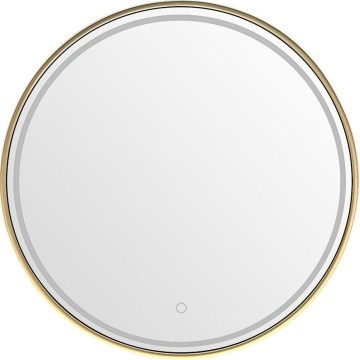 Zuma Line - Miroir mural LED pour salle de bains, rétroéclairage LED intégré, 36W/230V, 3000/4000/6000K, Ø 80 cm, IP44, finition dorée