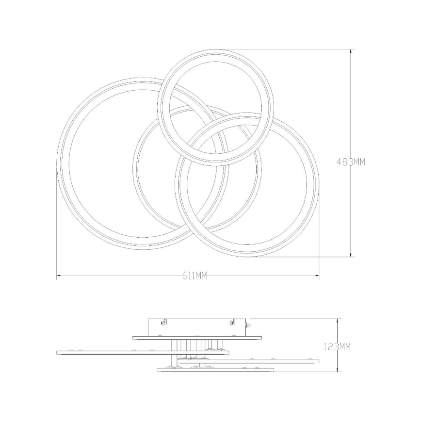 Zuma Line - Plafonnier à intensité variable LED/55W/230V 3000-6000K blanc + Télécommande
