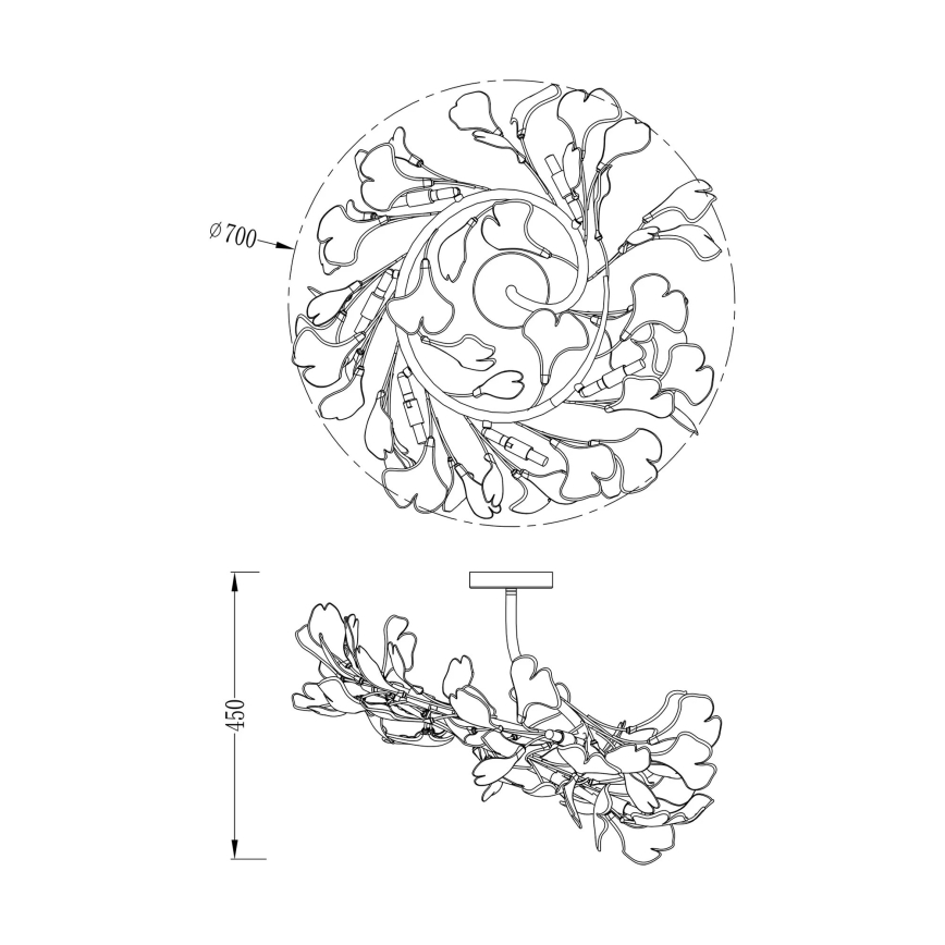 Zuma Line - Lustre plafonnier monté en surface 6xG9/42W/230V Ø 70 cm doré