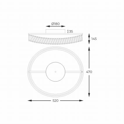 Zuma Line - Plafonnier LED dimmable LED/36W/230V Ø 52 cm, finition or rose