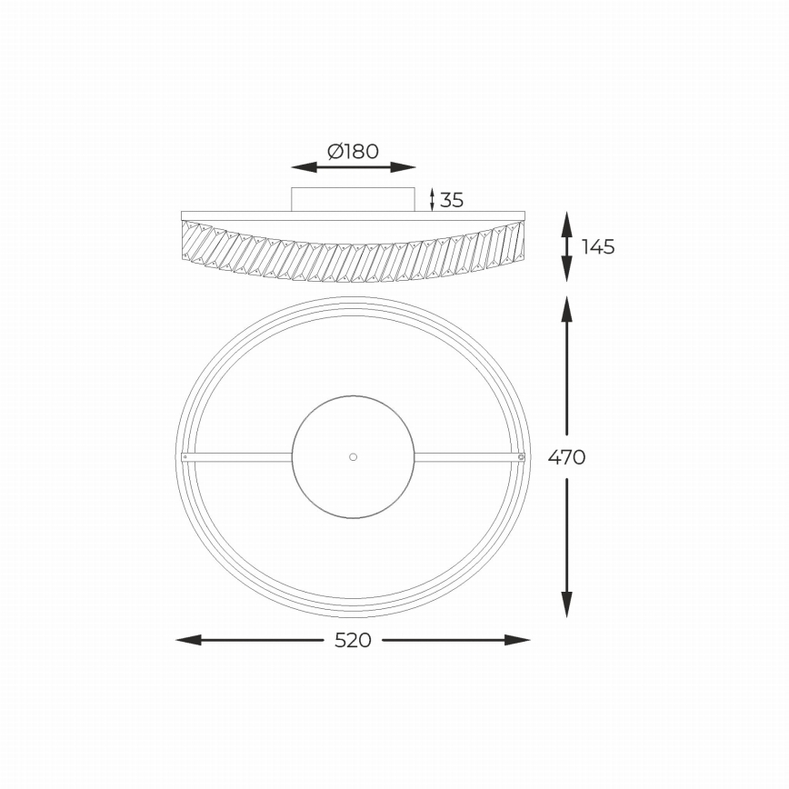 Zuma Line - Plafonnier LED dimmable LED/36W/230V Ø 52 cm, finition or rose