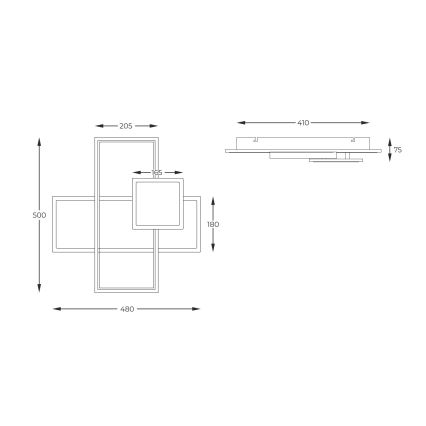 Zuma Line - Plafonnier à intensité variable LED/46W/230V noir