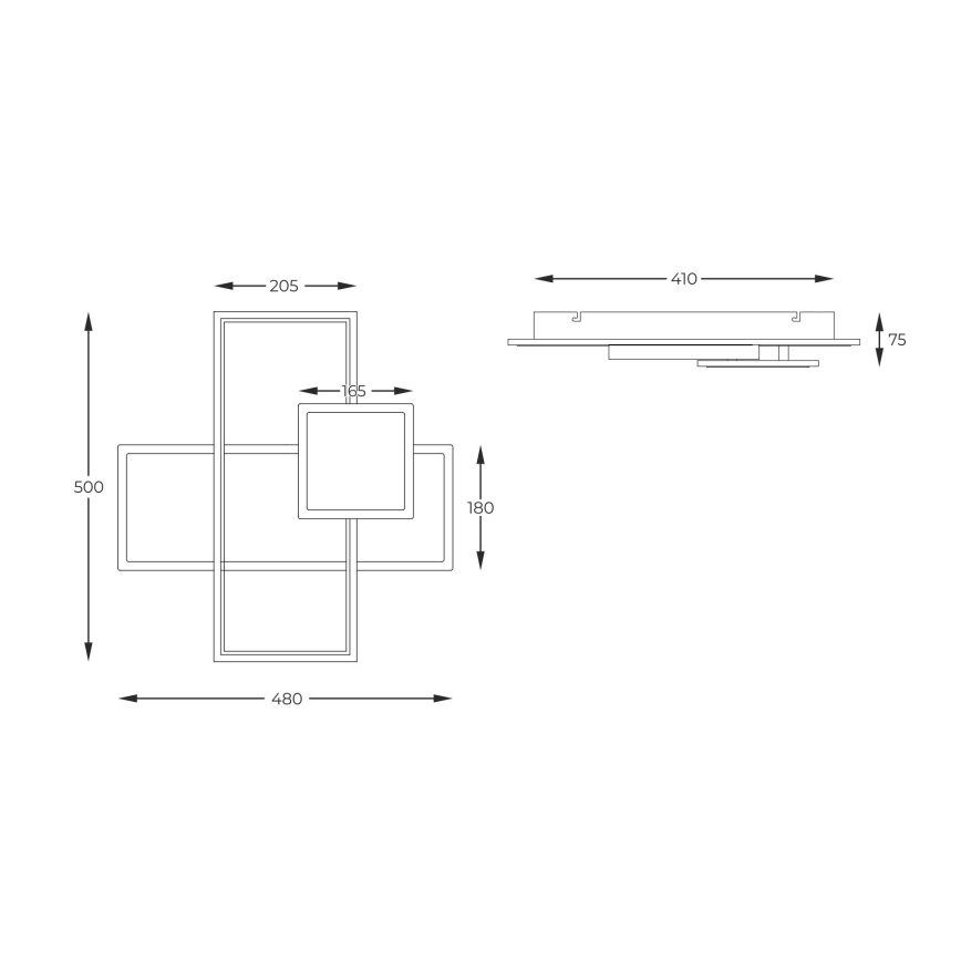 Zuma Line - Plafonnier à intensité variable LED/46W/230V noir