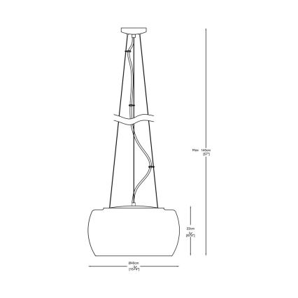 Zuma Line - Suspension filaire en cristal 5xG9/42W/230V