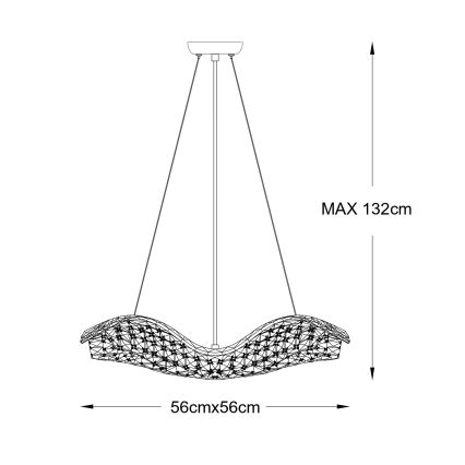 Zuma Line - Suspension sur câble 8xG9/42W/230V dorée