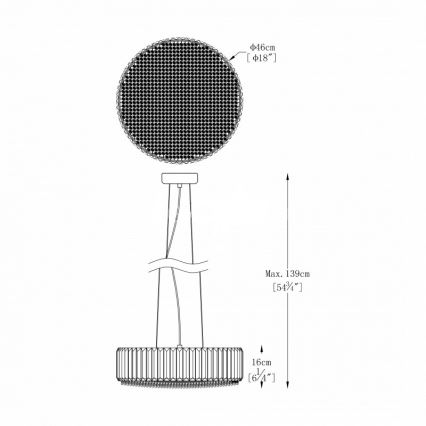 Zuma Line - Suspension filaire en cristal 5xG9/42W/230V