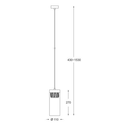 Zuma Line - Suspension filaire en cristal 1xG9/28W/230V