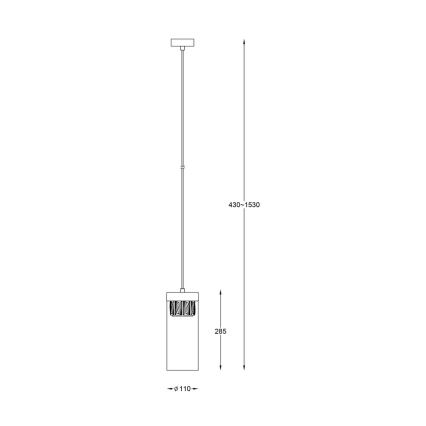 Zuma Line - Suspension filaire en cristal 1xG9/28W/230V