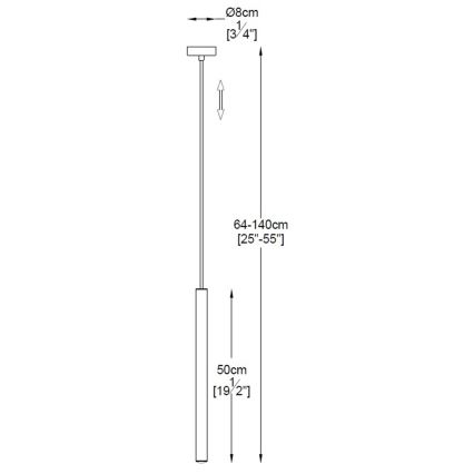 Zuma Line - LED Suspension filaire LED/5W/230V