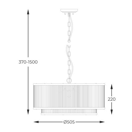 Zuma Line - Suspension chaîne 6xE14/60W/230V noir