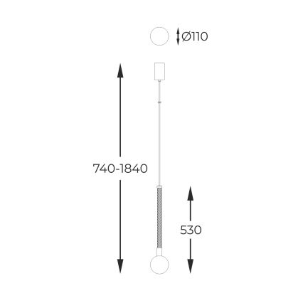 Zuma Line - Suspension filaire 1xG9/6W/230V laiton