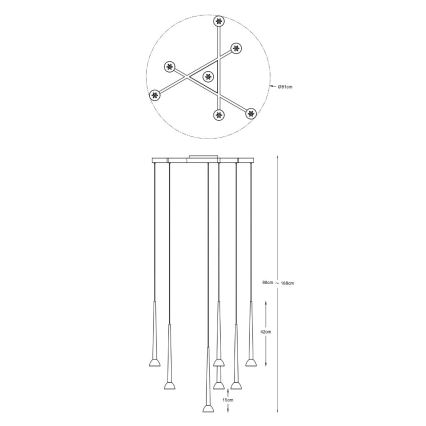 Zuma Line - Suspension LED sur câble 7xLED/6W/230V noir/doré