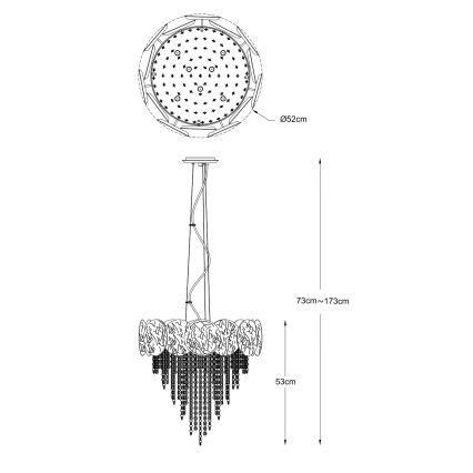 Zuma Line - Suspension sur câble 7xG9/28W/230V dorée