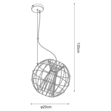 Zuma Line - Suspension filaire 1xE27/60W/230V noir