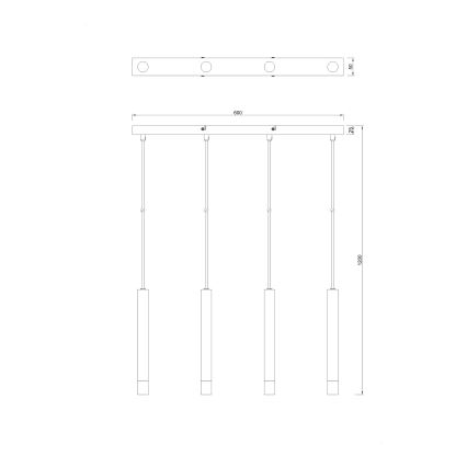 Zuma Line - Suspension sur câble 4xG9/5W/230V noire