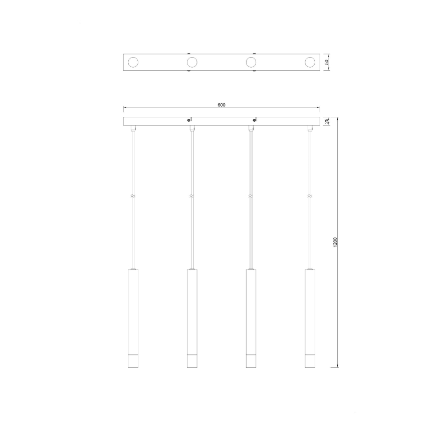 Zuma Line - Suspension sur câble 4xG9/5W/230V noire
