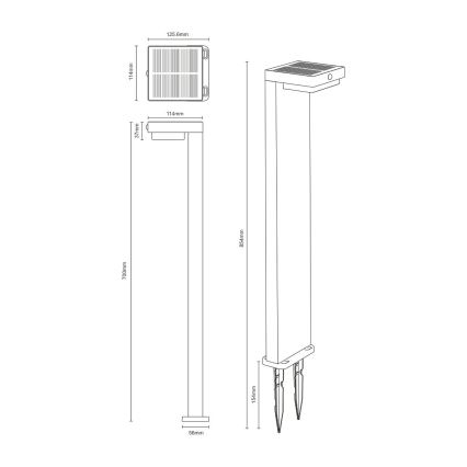 Zuma Line - Lampe solaire avec détecteur de mouvement et de crépuscule LED/4,5W/2000 mAh IP44 noir
